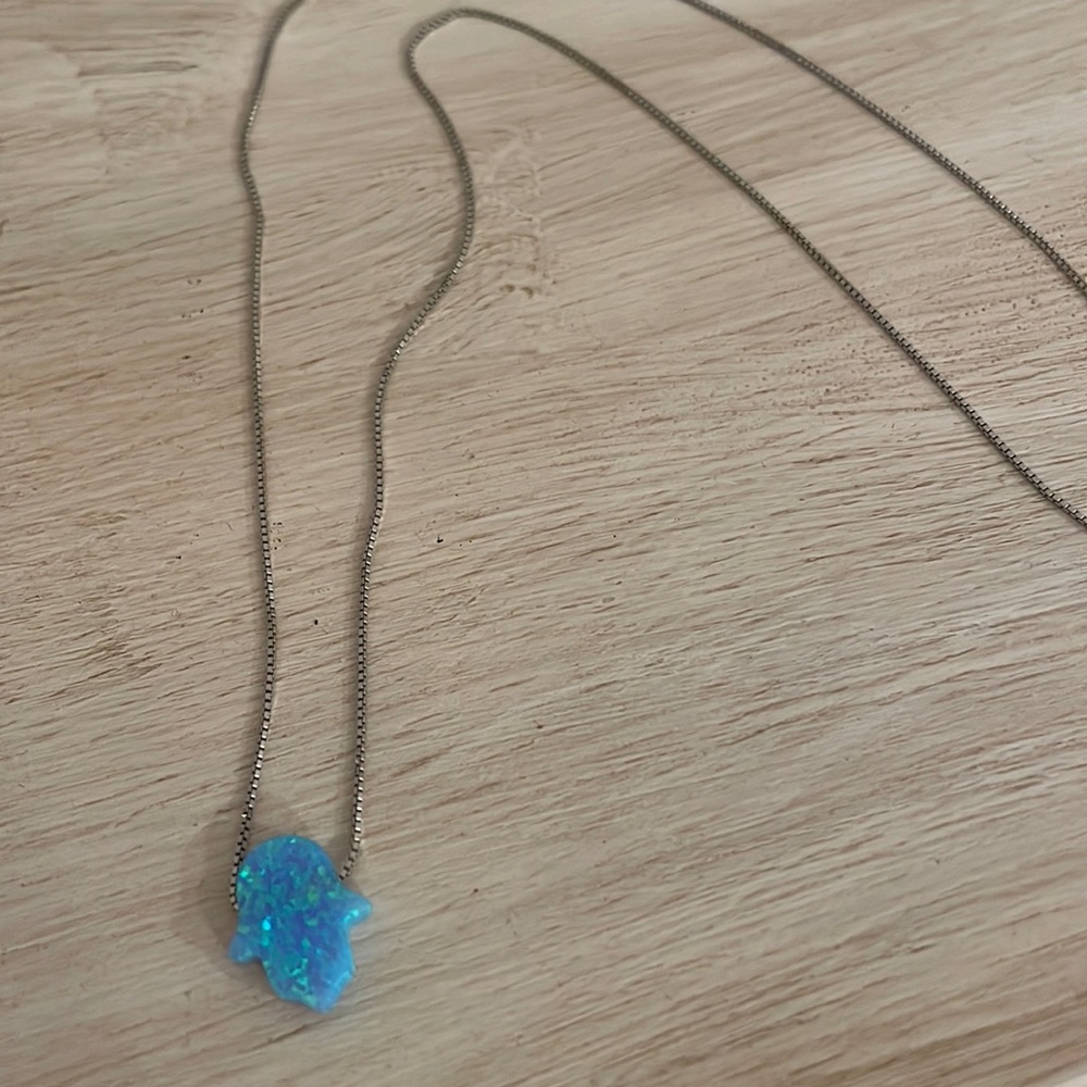 Metallic Blue Necklace